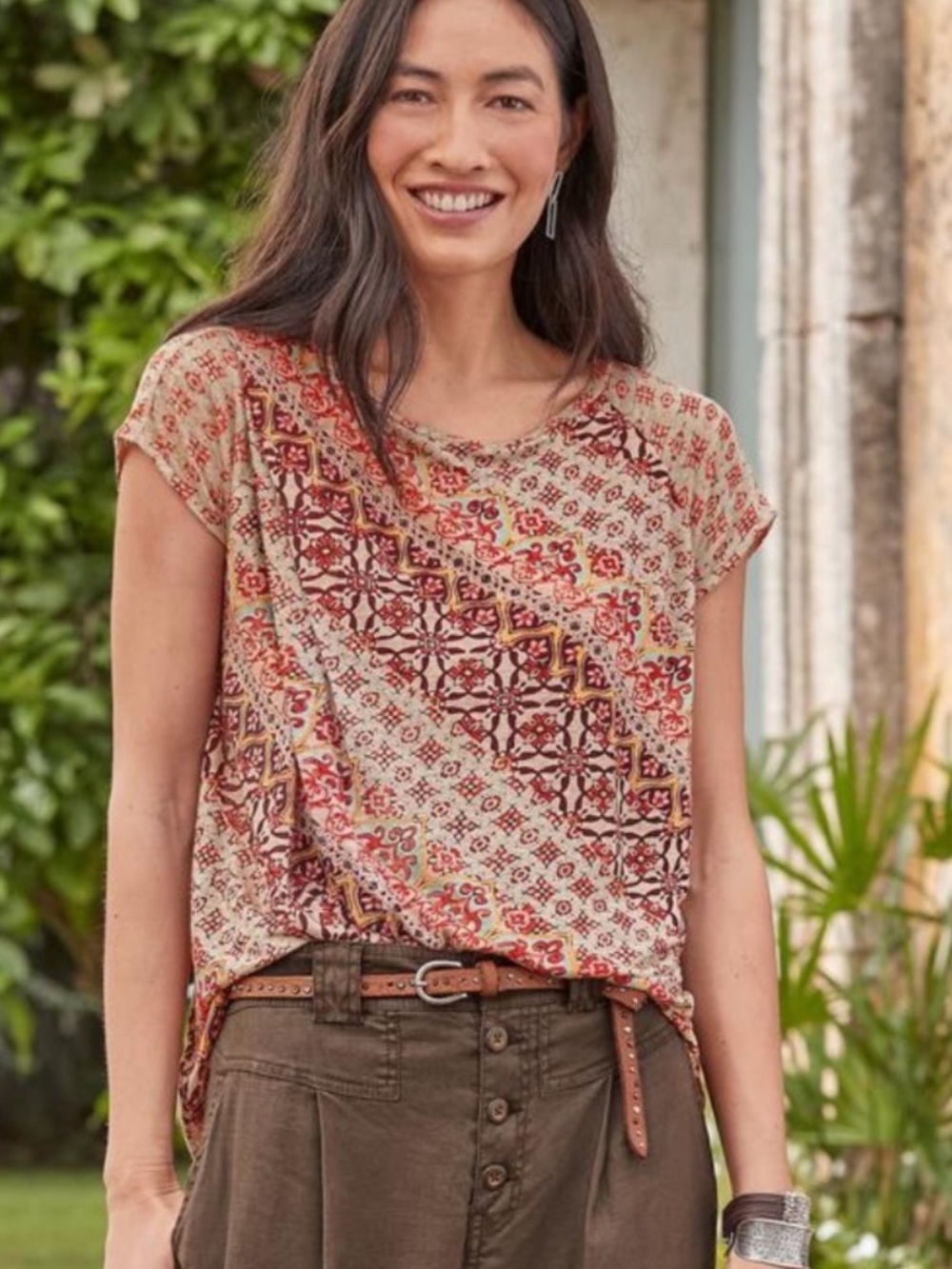 Sundance Josette Layered Linen Top Size Small
